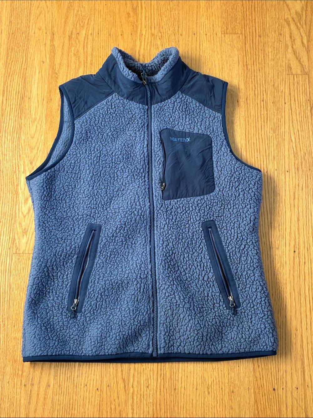 Marmot Women’s Navy Blue Sherpa Fleece Vest - Zip Front